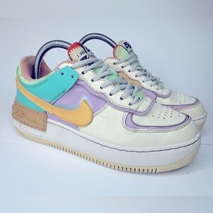 Nike AirForce 1 Women's Shadow Pale Ivory Multicolor 80's Throwback Kicks SZ 8.5
